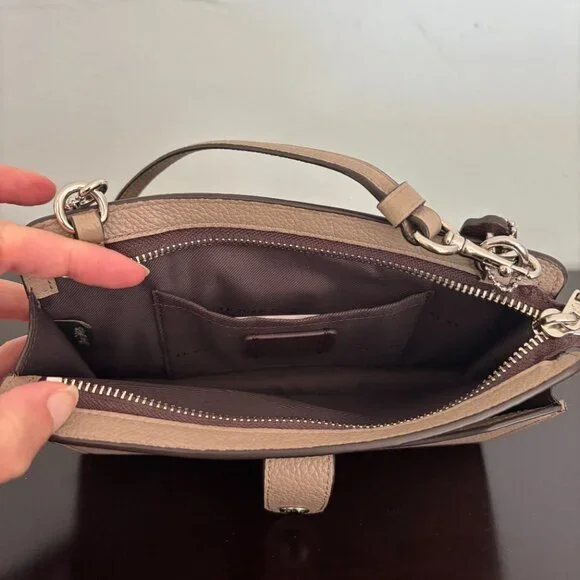 Coach Colorblock Taupe Grey (Stone) Melon Multi Pop Up Messenger Crossbody - Picture 11 of 16